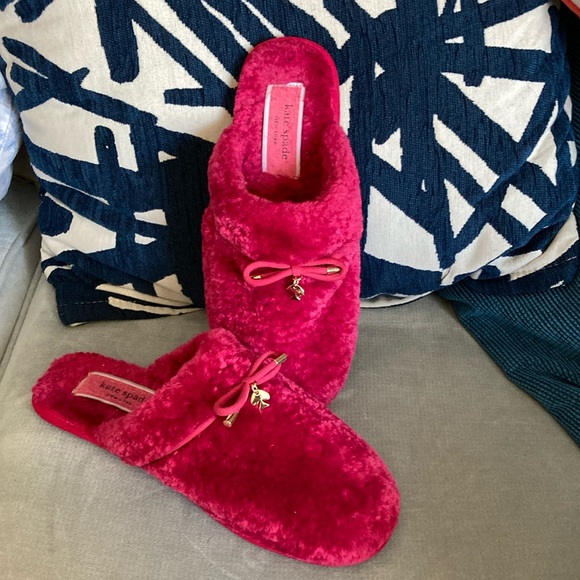 Kate Spade Faux Fur Slippers - Picture 2 of 10